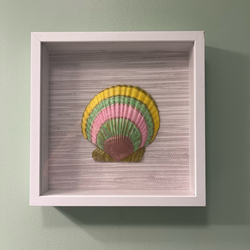 Framed Multicolor Seashell Art